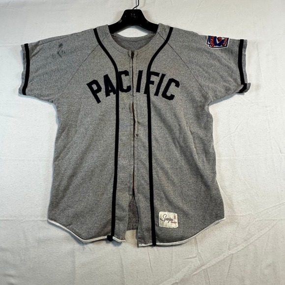 Spanjian Pasadena Other - Little League Baseball Jersey Gray Boy XL Full Zip Patch Number 15 Cotton